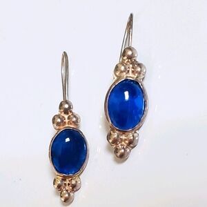 Vintage Sterling Silver Earrings with Lapis Lazuli